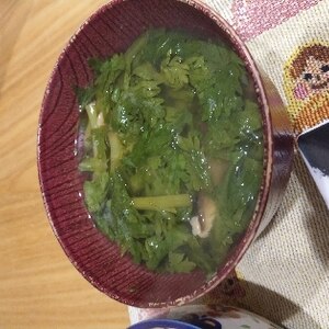 長芋と菊菜の味噌汁